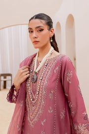 New Paneled Tea Pink Embroidered kameez Trousers Pakistani Party Wear