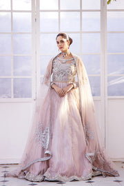 New Pastel Pink Hand Embellished Pishwas with Dupatta Pakistani Bridal Dress