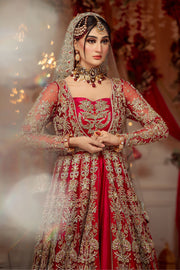 New Premium Red Embroidered Dreamy Pakistani Bridal Pishwas Lehenga 2023