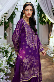 New Purple Embroidered Kameez and Trousers Pakistani Eid Dress