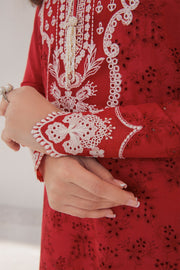New Red Pakistani Embroidered Kameez Salwar Party Wear 2023