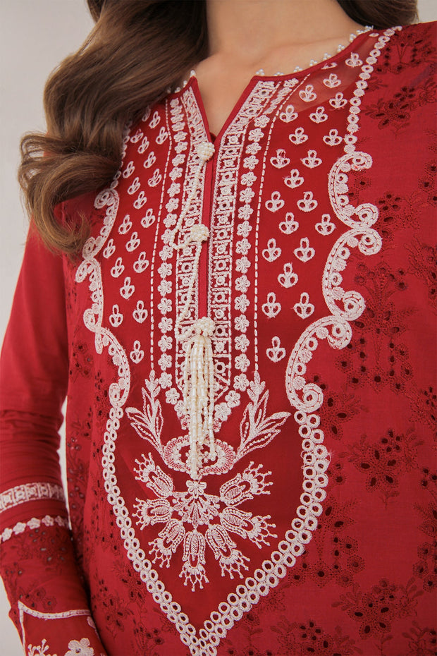 New Red Pakistani Embroidered Kameez Salwar Party Wear