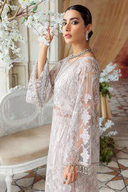 New Rose Pink Embroidered Net Kameez in Capri Style Eid Dress 2023