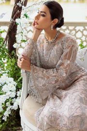 New Rose Pink Embroidered Net Kameez in Capri Style Eid Dress