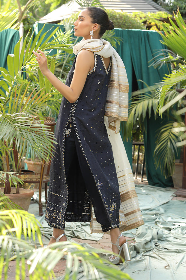 New Royal Pakistani Embroidered Blue Kurta Salwar Wedding Dress