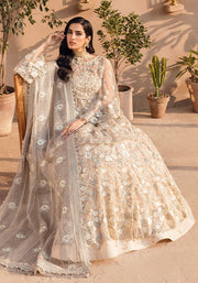 New Royal Pearl Embroidered Pishwas with Dupatta Pakistani Wedding Dress