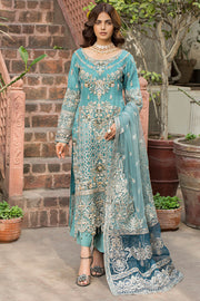 New Sea Green Hand Embellished Pakistani Kameez Capri Party Dress