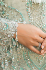 New Sky Blue Hand Embellished Kameez Trousers Pakistani Party Dress 2023