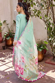 New Sky Blue Kameez with Trousers and Dupatta Embellished Eid Dress