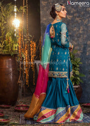 Bridal Mehndi Dresses for Pakistani Designers Backside View