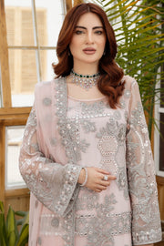 New Tea Pink Heavily Embellished Kameez Trousers Pakistani Party Dress