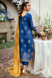 New Teal Blue Pakistani Embroidered Kameez Trousers Eid Dress