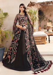 New Traditional Pakistani Black Gown Embroidered Lehenga Party Dress