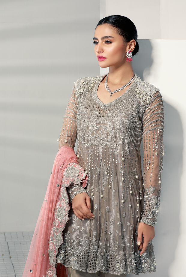 Gray cheap peplum dress