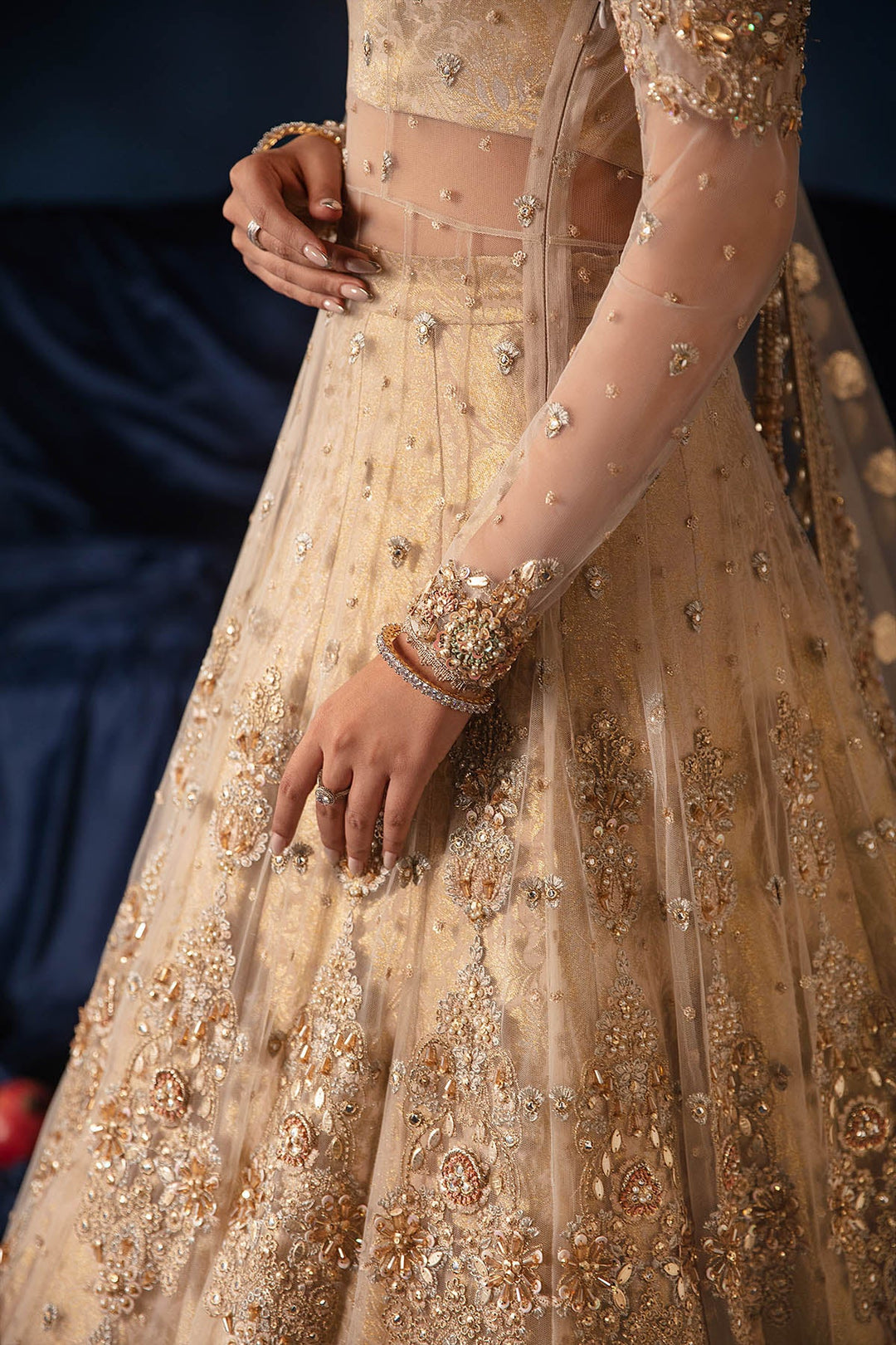 Luxury Nikkah Dress: Bridal Lehenga & Pishwas Frock Style