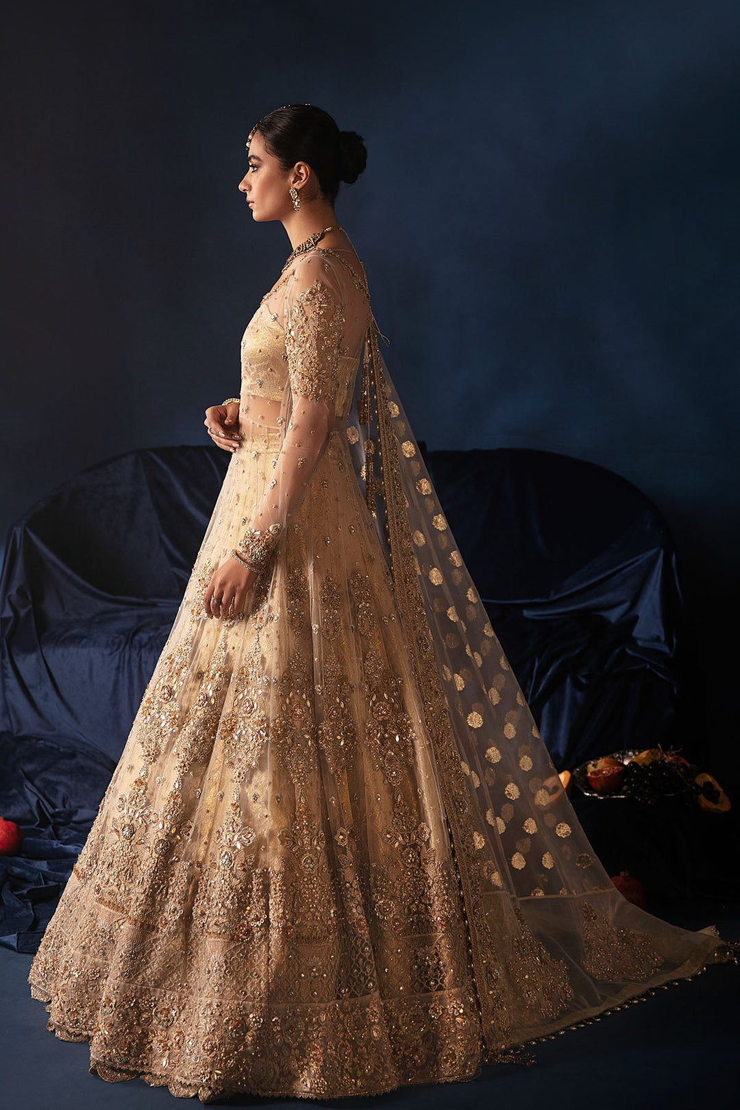 Luxury Nikkah Dress: Bridal Lehenga & Pishwas Frock Style
