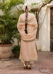 Nude Pink Gold Shirt Salwar Pakistani Wedding Dress
