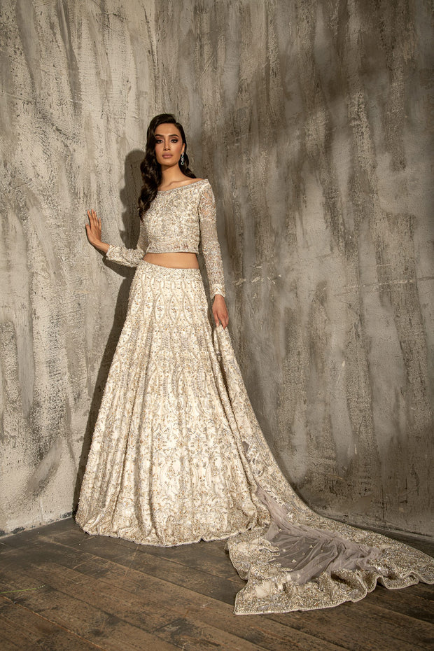 Off White Lehenga Choli Bridal Dress Pakistani