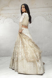 Off White Lehenga Choli Dupatta Pakistani Dress Online