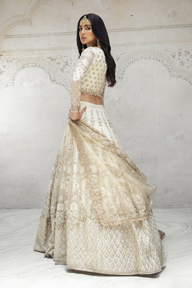 Off White Lehenga Choli Dupatta Pakistani Dress Online