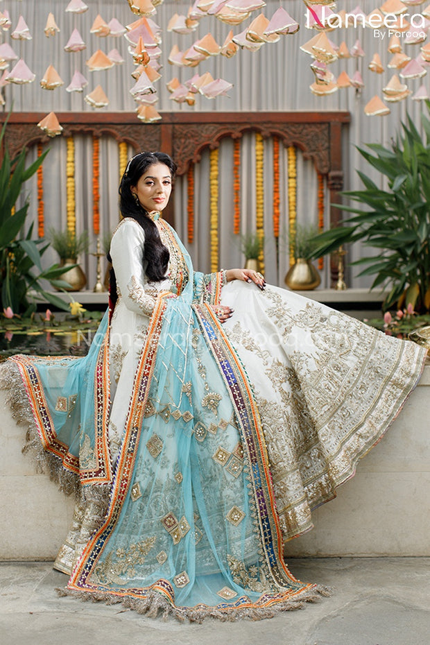 Off White Pakistani Bridal Dress