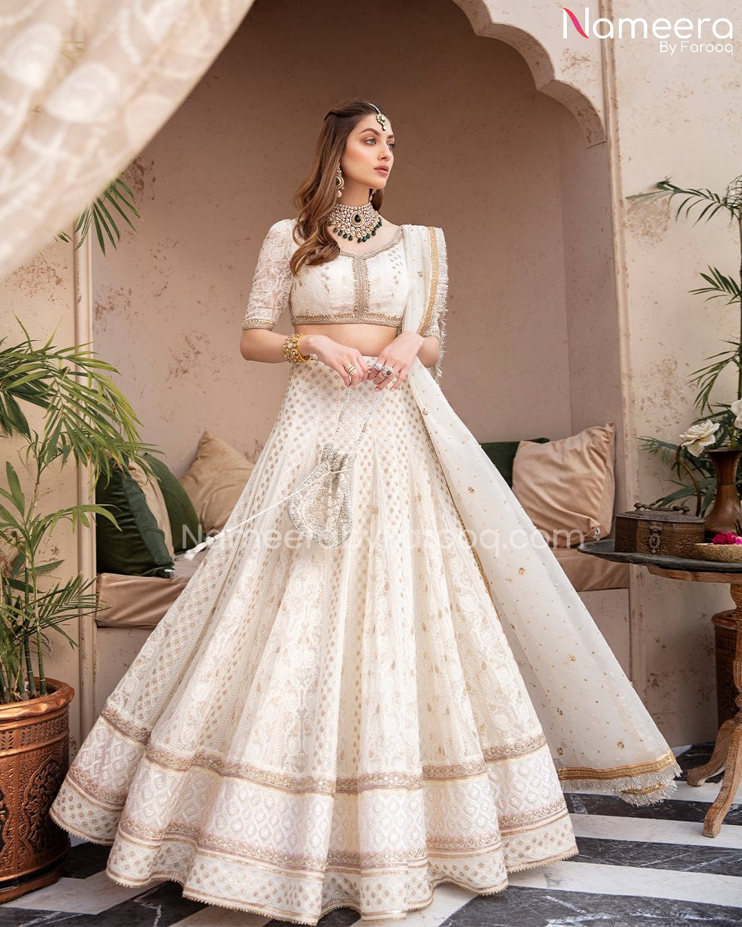 Off White Pakistani Bridal Dress