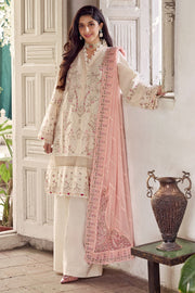 Off White Traditional Pakistani Kameez Trousers Dupatta Eid Dress 2023