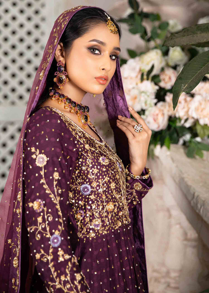 Elegant Front Open Bridal Pishwas with Sharara Dress