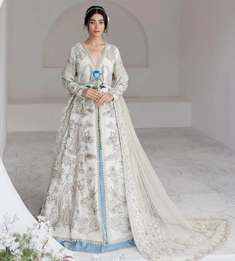 Elegant Pakistani Bridal Dress | Open Pishwas & Bridal Lehenga
