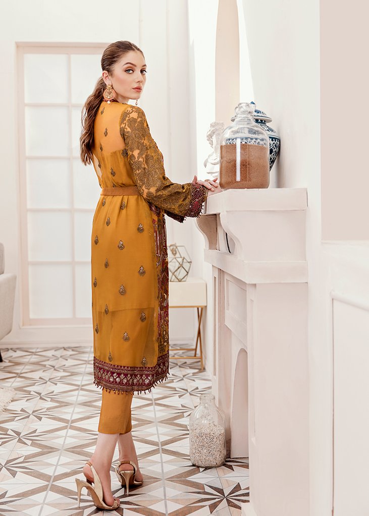 Open Shirt Chiffon Party Dress Backside Look