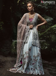 Open Shirt Kameez Sharara Dress for Wedding