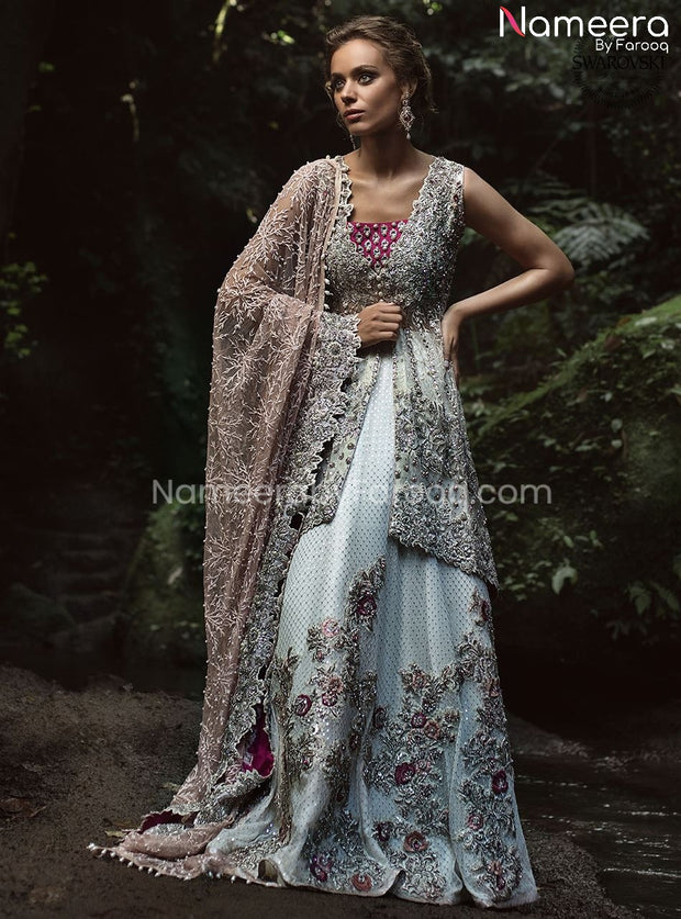 Open Shirt Kameez Sharara Dress for Wedding
