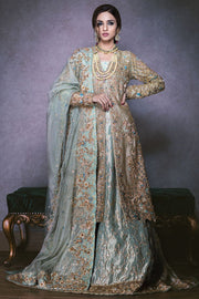 Beautiful open shirt lehnga dress in light green color