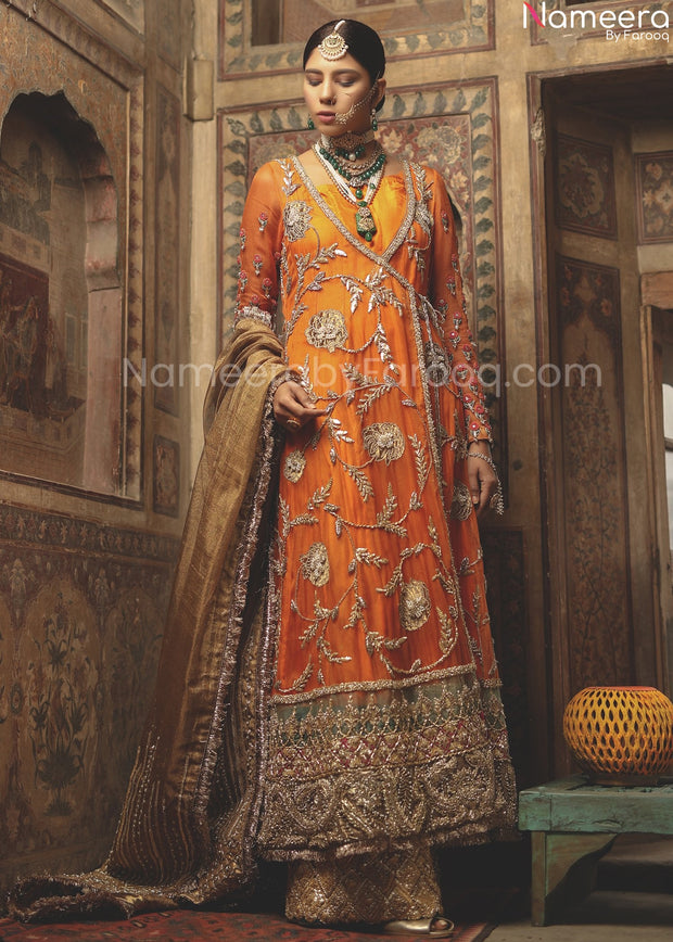 orange bridal dress