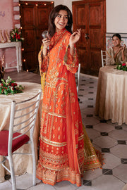 Orange Dress Pakistani in Wedding Gharara Kameez Style Online
