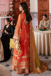 Orange Dress Pakistani in Wedding Gharara Style