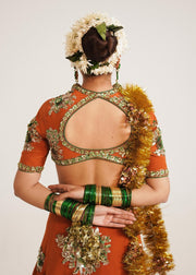 Orange Lehenga Choli Bridal Wedding Dress