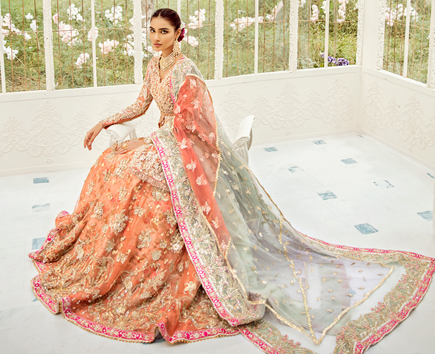 Orange Lehenga Shirt