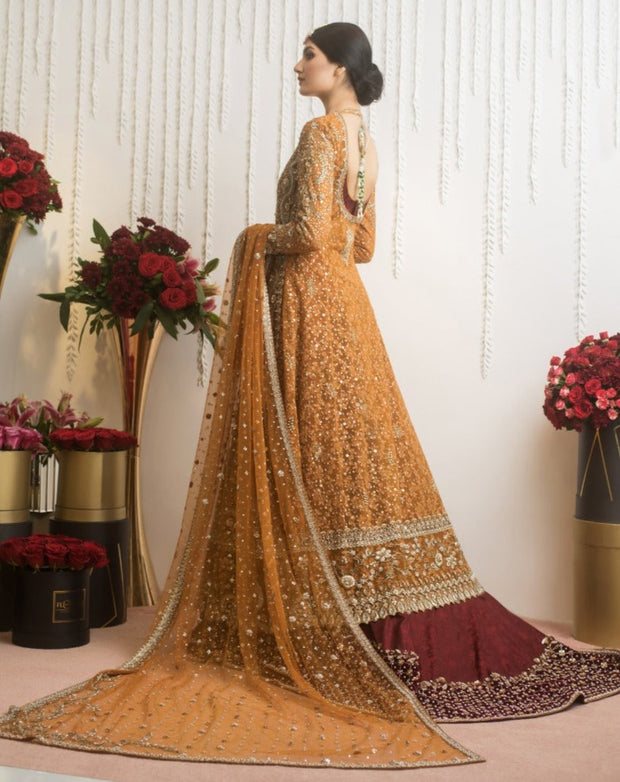 Orange Red Lehenga Frock