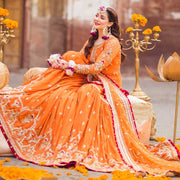 Orange Sharara Shirt Bridal