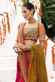 Orange and Pink Lehenga Choli for Pakistani wedding wear