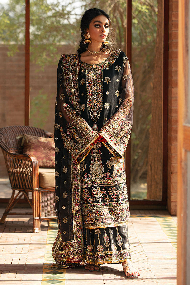 Pant Style Black Organza Eid Style Salwar Suit