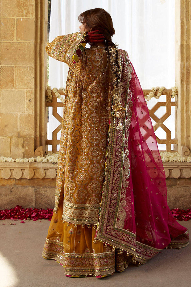 Organza Gharara Kameez Pakistani Mehndi Dress