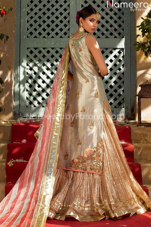 Organza Lehenga with Long Tissue Shirt