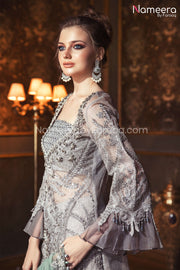 Organza Shirt Dress with Embroidery for Party Sleeves Look