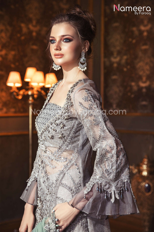 Organza Shirt Dress with Embroidery for Party Sleeves Look