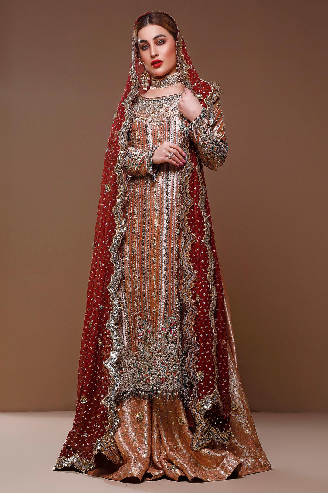 Pakistani A Line Shirt Lehnga for Wedding