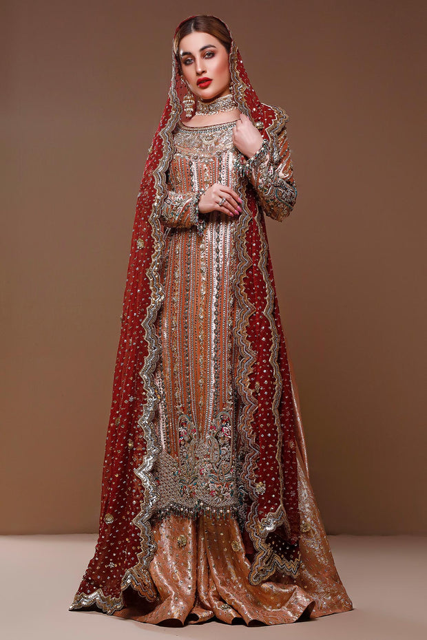 Pakistani A Line Shirt Lehnga for Wedding