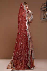 Pakistani A Line Shirt Lehnga for Wedding Dupatta Look