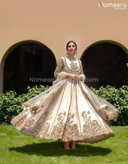 Pakistani Anarkali Dress with Embroidery Online Front Look
